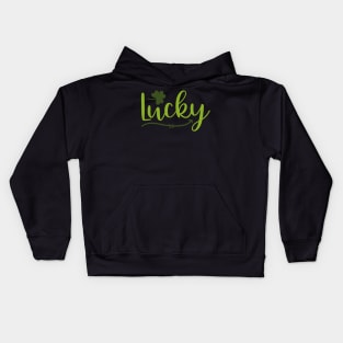 Lucky Irish Shamrock Typography Kids Hoodie